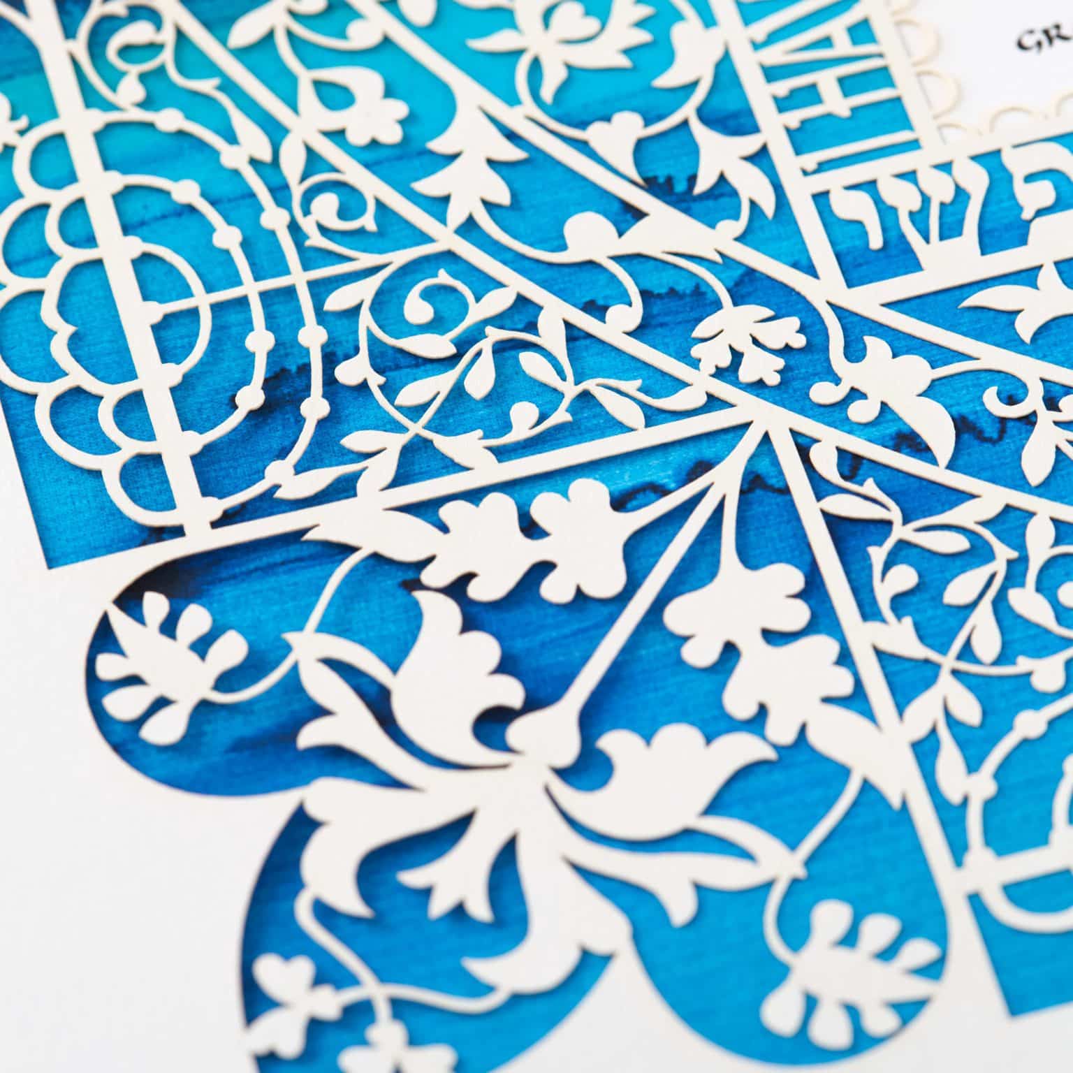 Menorah Papercut Ketubah Art by Enya Keshet