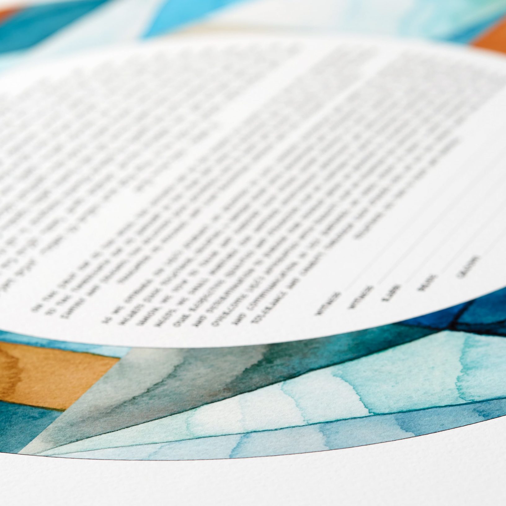 Of Land And Sea Ketubah For Sale by Hadass Gerson