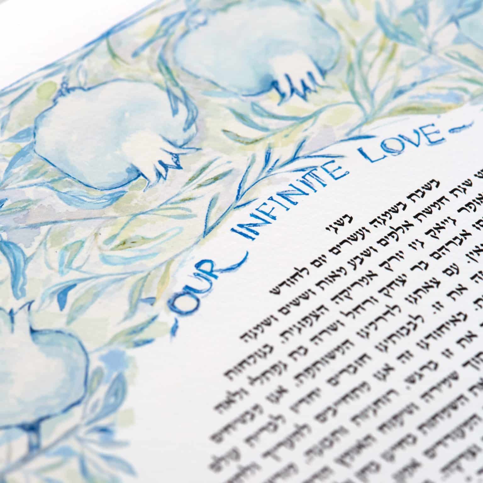 custom-angela-munitz-giclee-prints-pomegranates-at-dusk-light-blue-ketubah-jewish-marriage-contracts-1