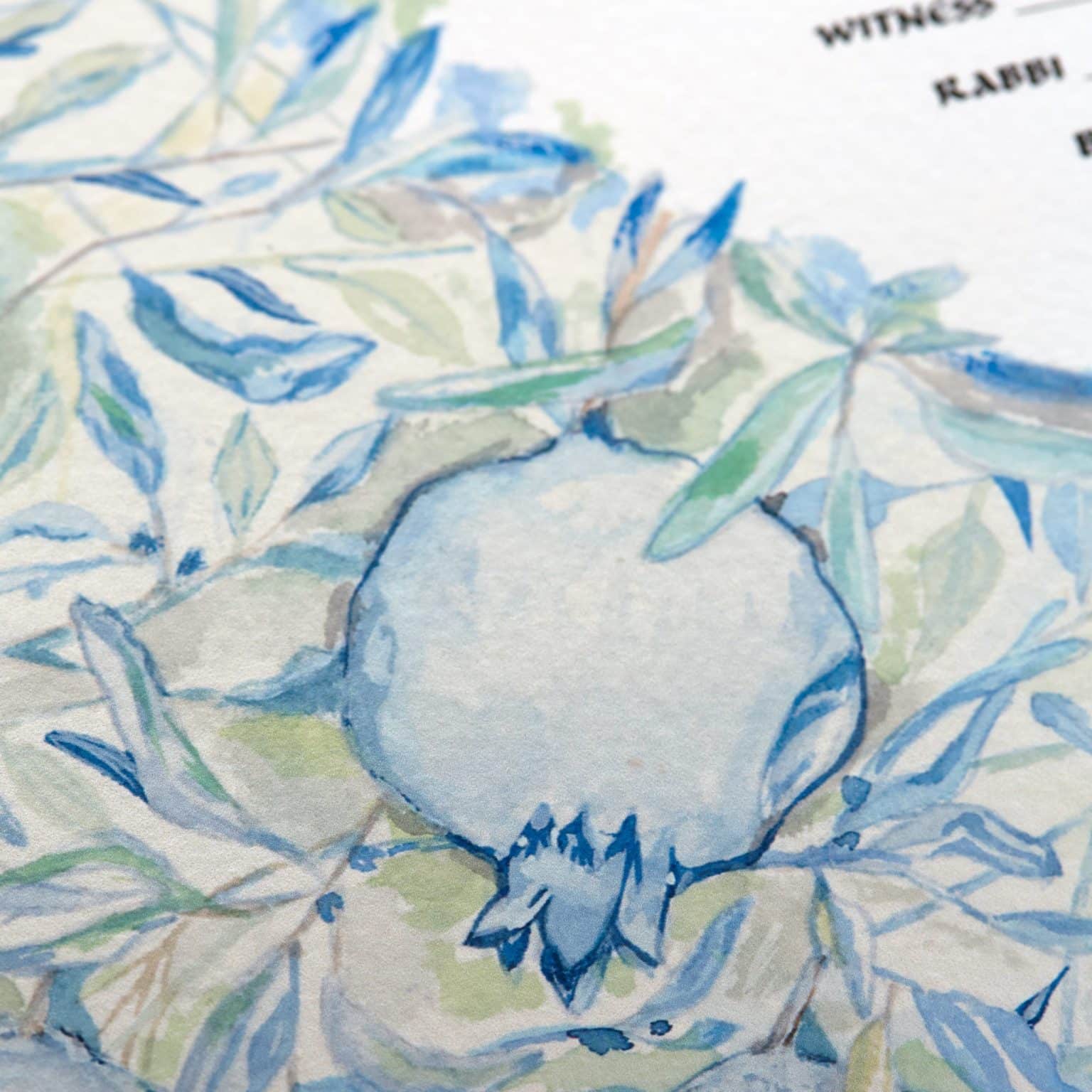 custom-angela-munitz-giclee-prints-pomegranates-at-dusk-light-blue-ketubah-jewish-marriage-contracts-2