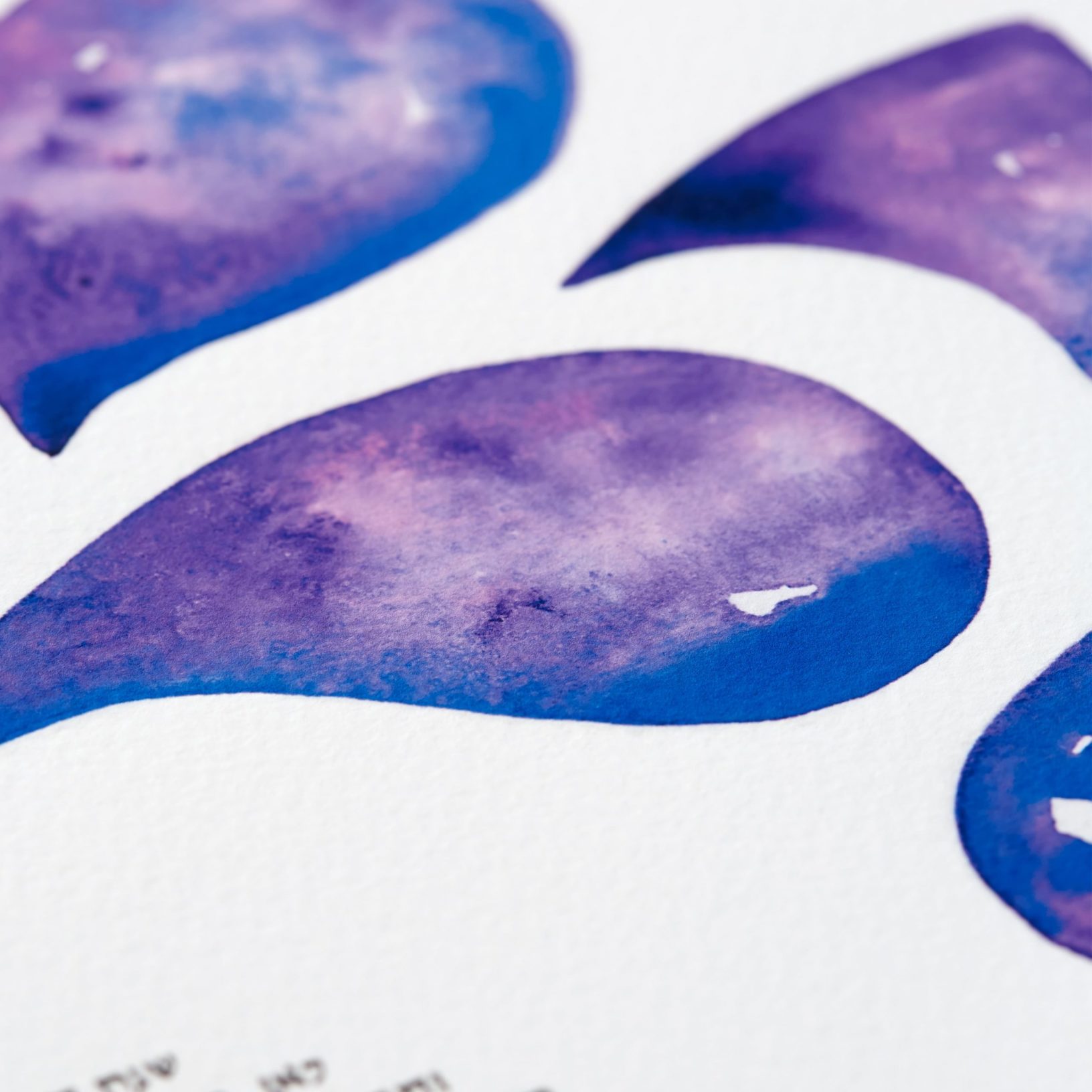 Mirrored Drops - Blues & Purples Ketubah Marriage Contracts by Britt Yudell