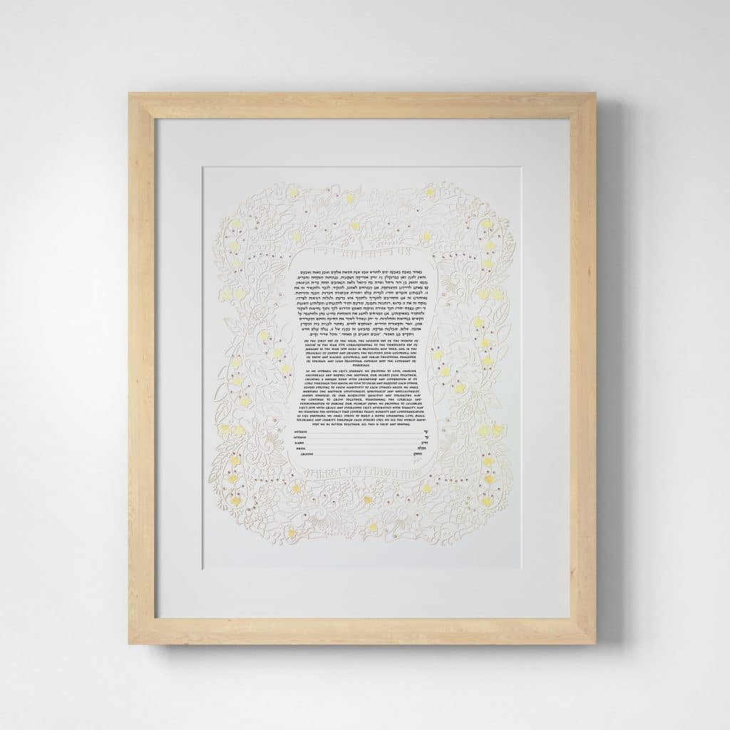 Holding Hands Papercut Luxe Ketubah