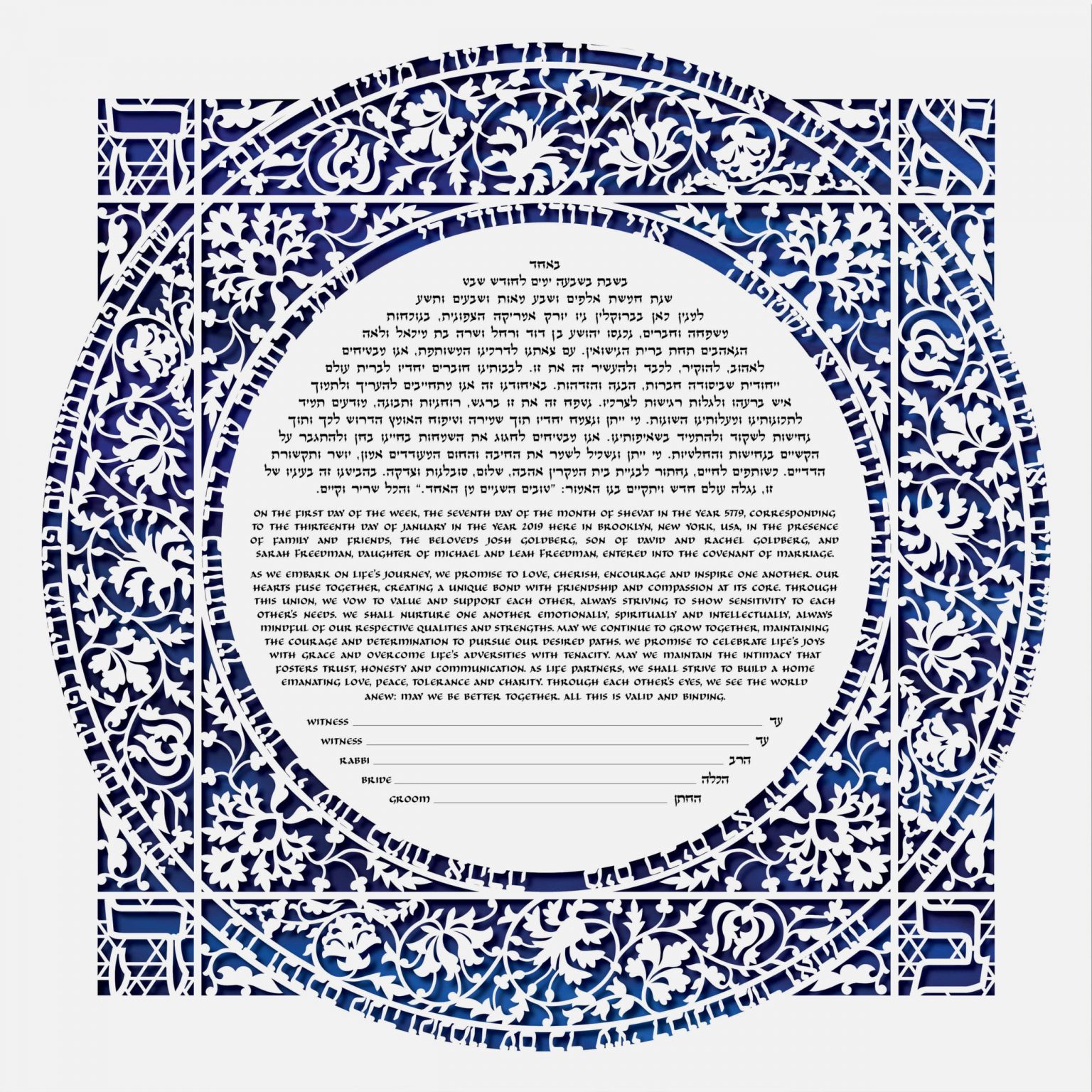 handmade-enya-keshet-papercuts-happiness-papercut-blue-ketubah-online