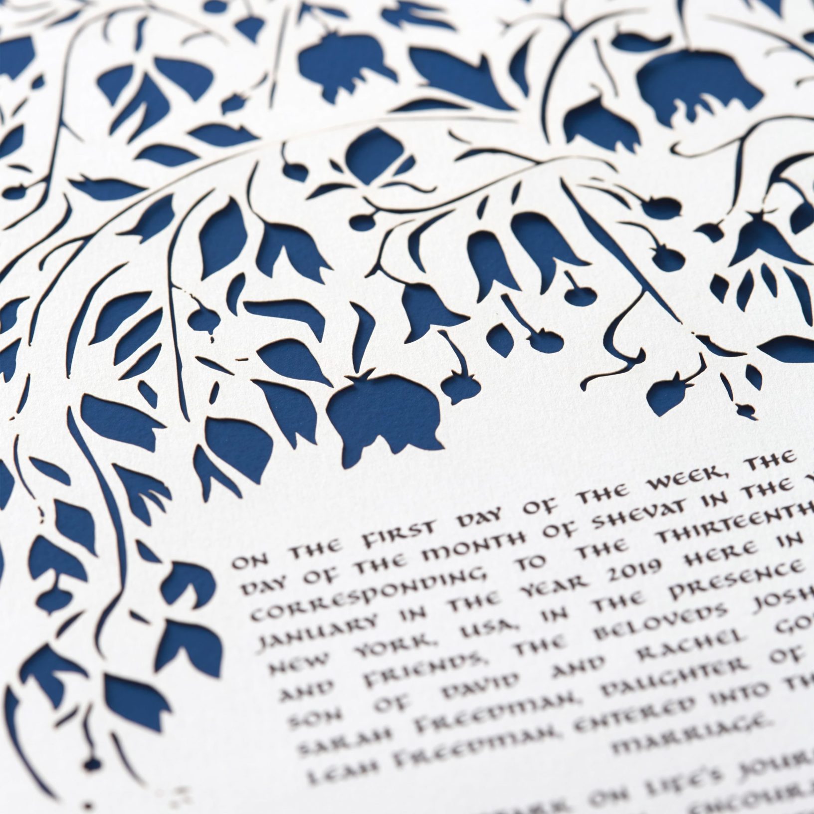 Tree of Life - Etz Chaim Papercut Ketubah Marriage Contracts by Angela Munitz