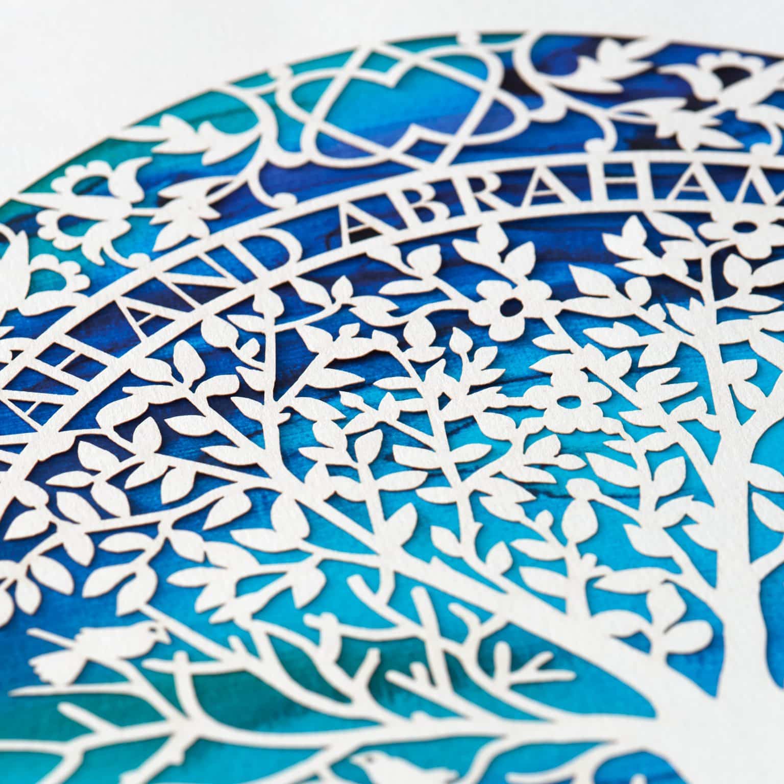 Cycles of Life Personalized Papercut Ketubah Toronto by Enya Keshet