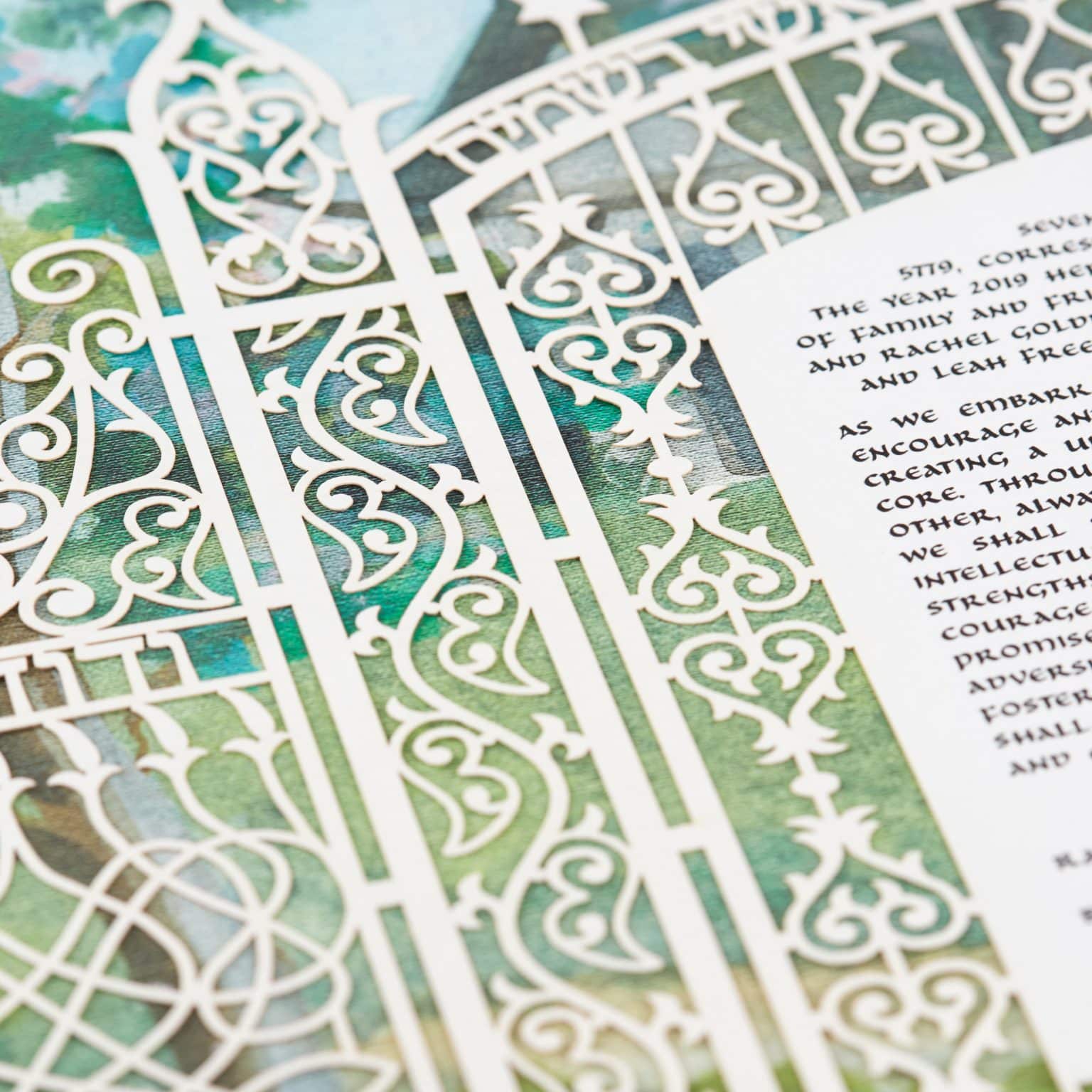 jewish-enya-keshet-papercuts-gate-to-happiness-papercut-multi-ketubah-online-2