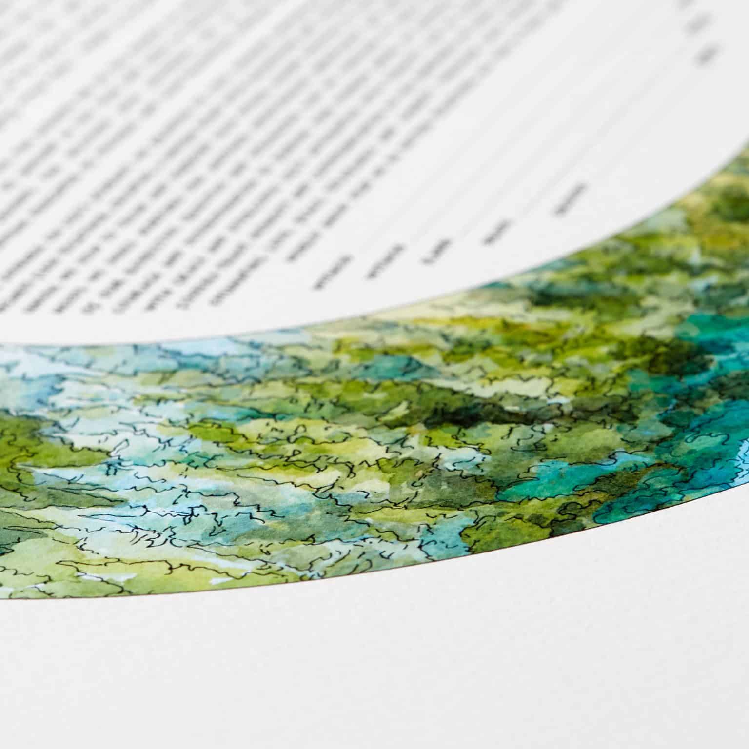 From The Mountains Blue Ketubah Store by Hadass Gerson