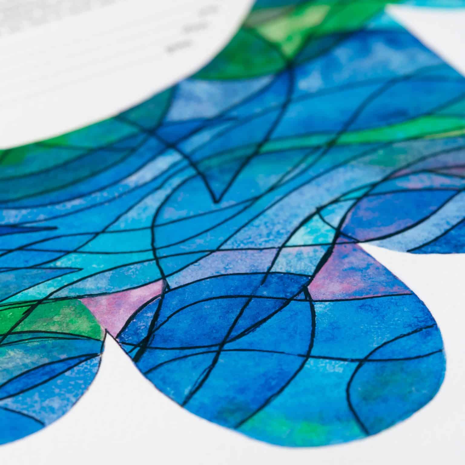 Tropical Waves Hamsa Ketubah Toronto by Diane Sidenberg