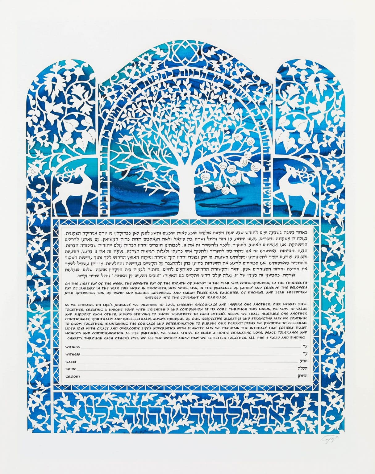 Cycles of Life Papercut Ketubah Marriage Contracts by Enya Keshet