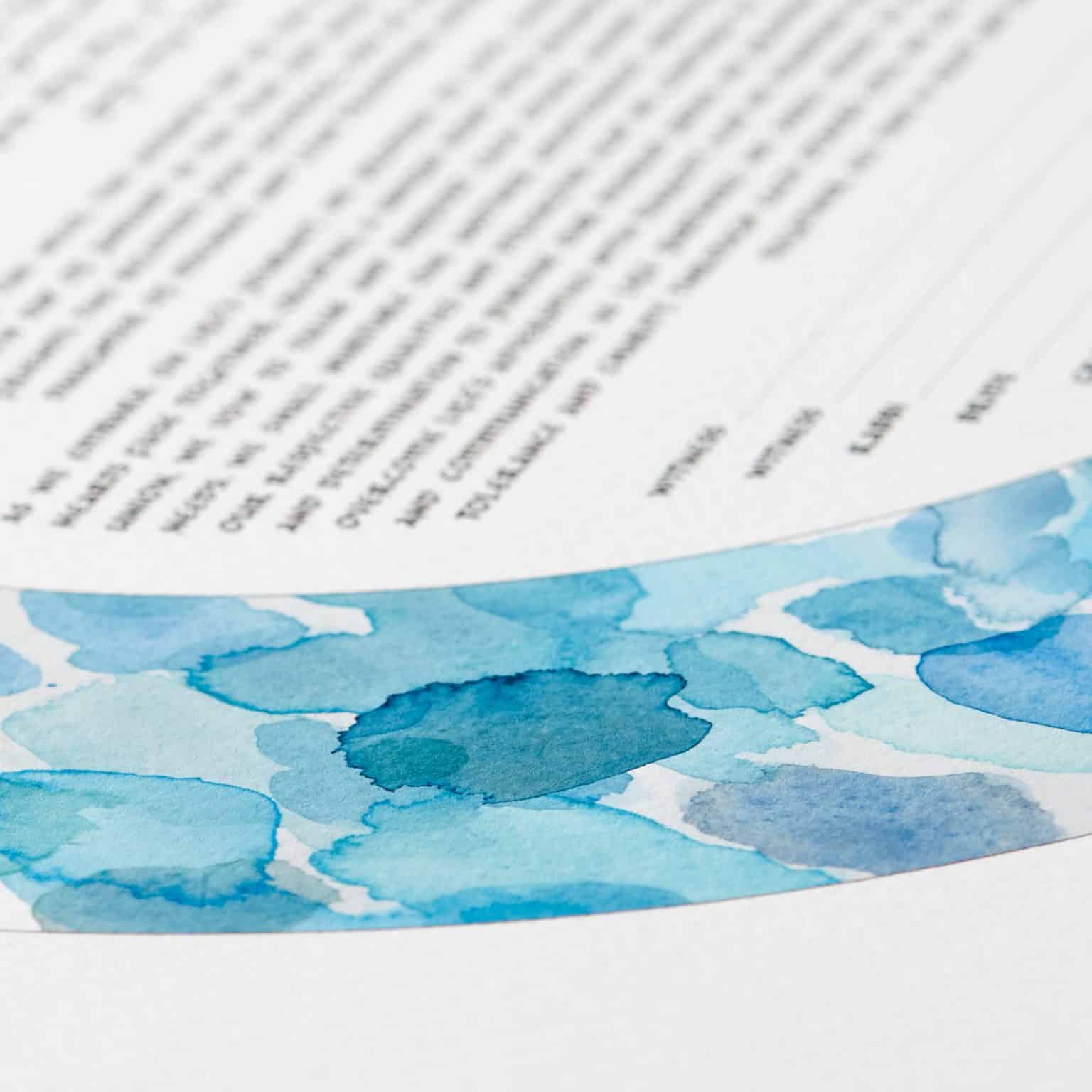 Watercolor Beloved Circle Ketubah Jewish Wedding by Hadass Gerson