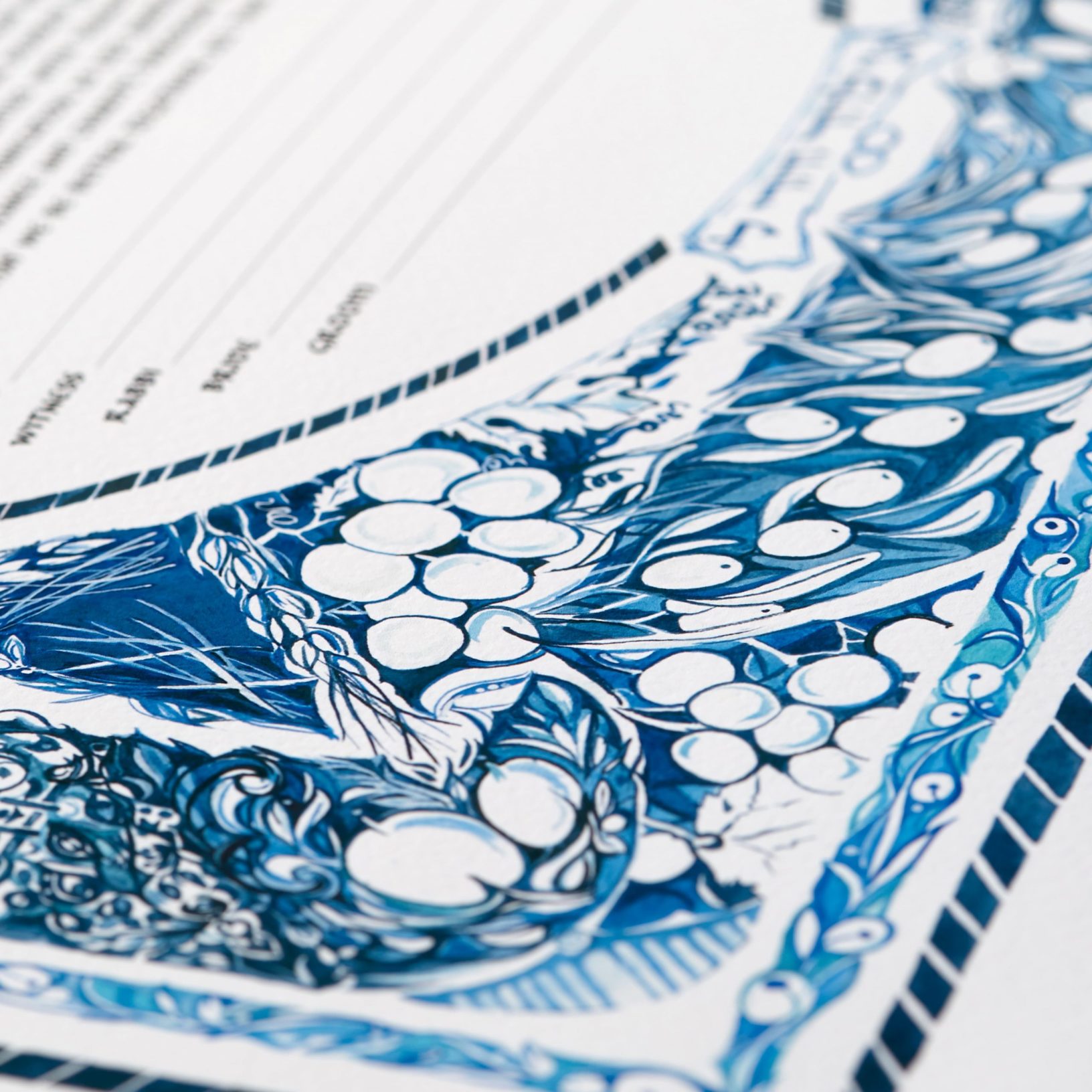 Blue - Peace & Tranquility Ketubah Jewish Marriage Contracts by Angela Munitz