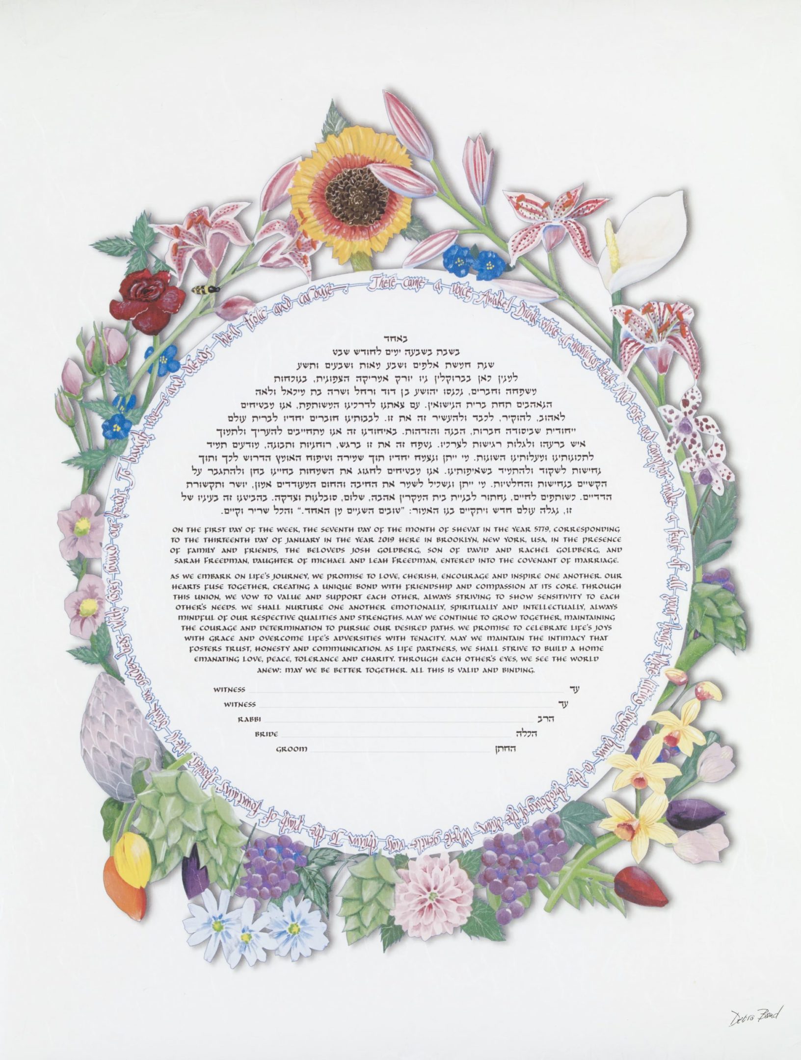 A Feast Of All Your Hours Ketubah Jewish Marriage Contracts by Debra Band