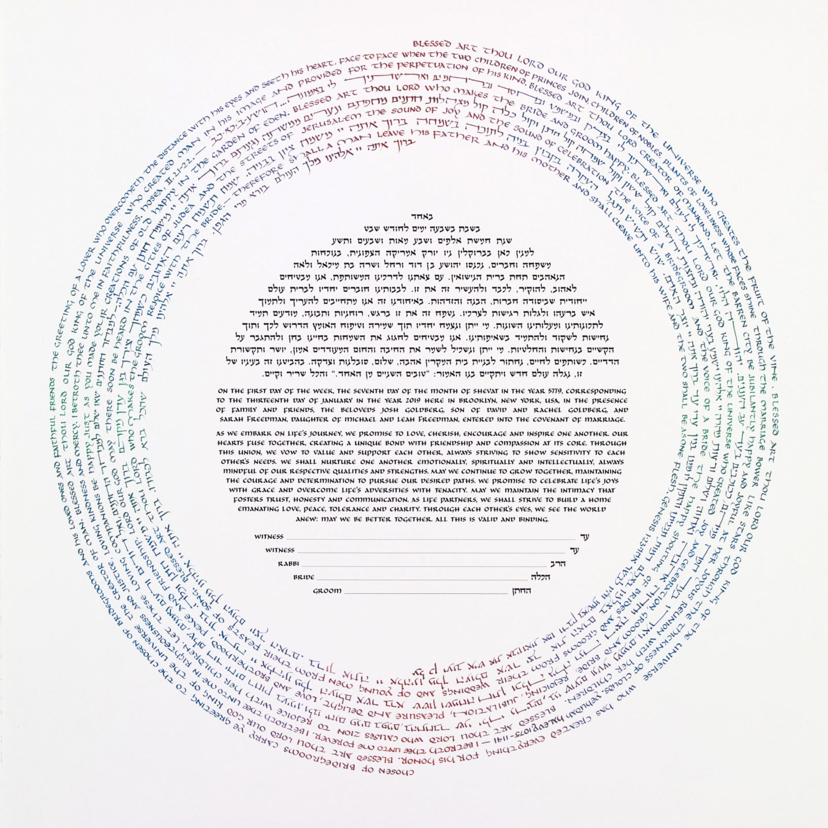 Encircling Blessings Ketubah Marriage Contracts by Ruth Stern Warzecha
