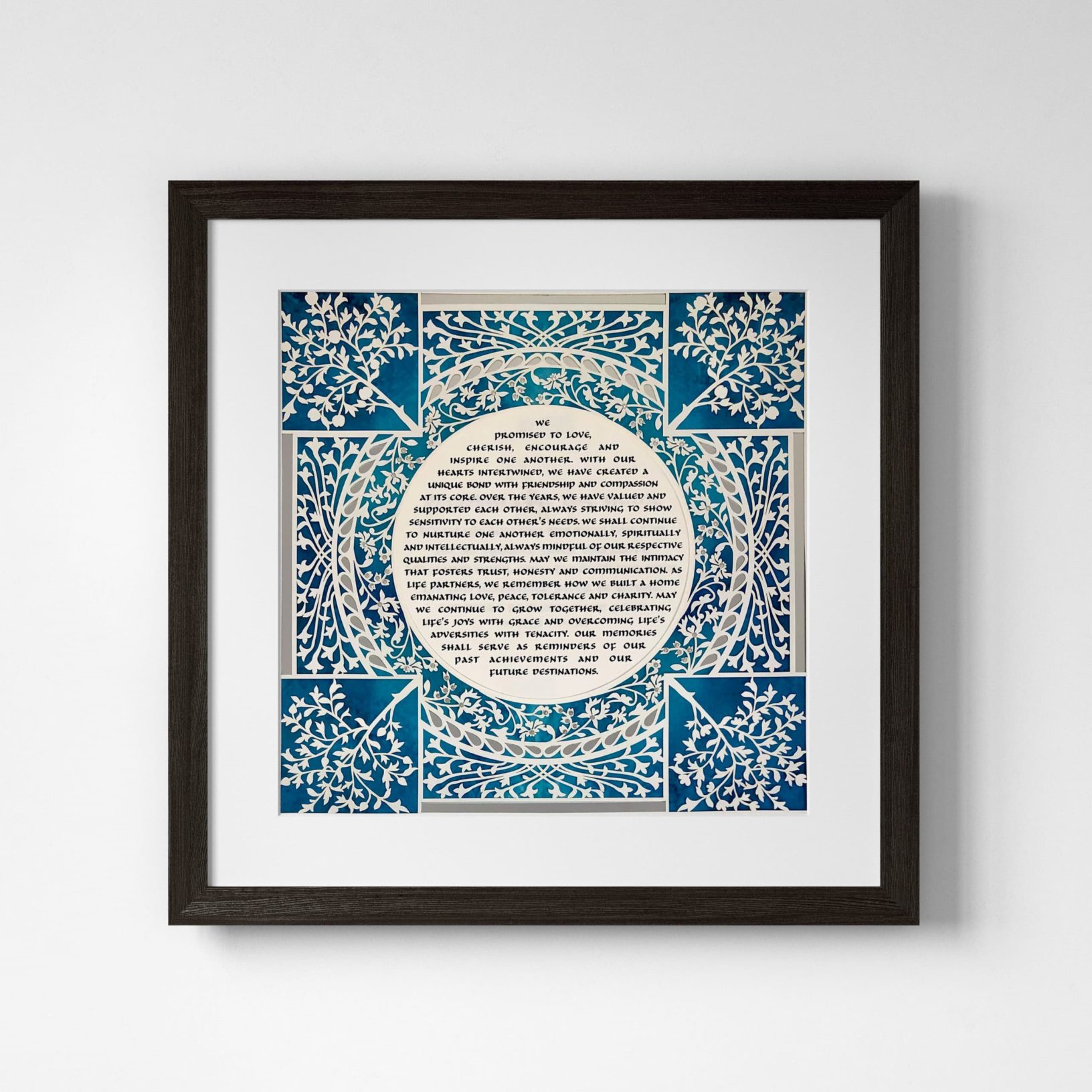 Enya Keshet Luxe Bliss Papercut Silver Anniversary Gift Print Contracts