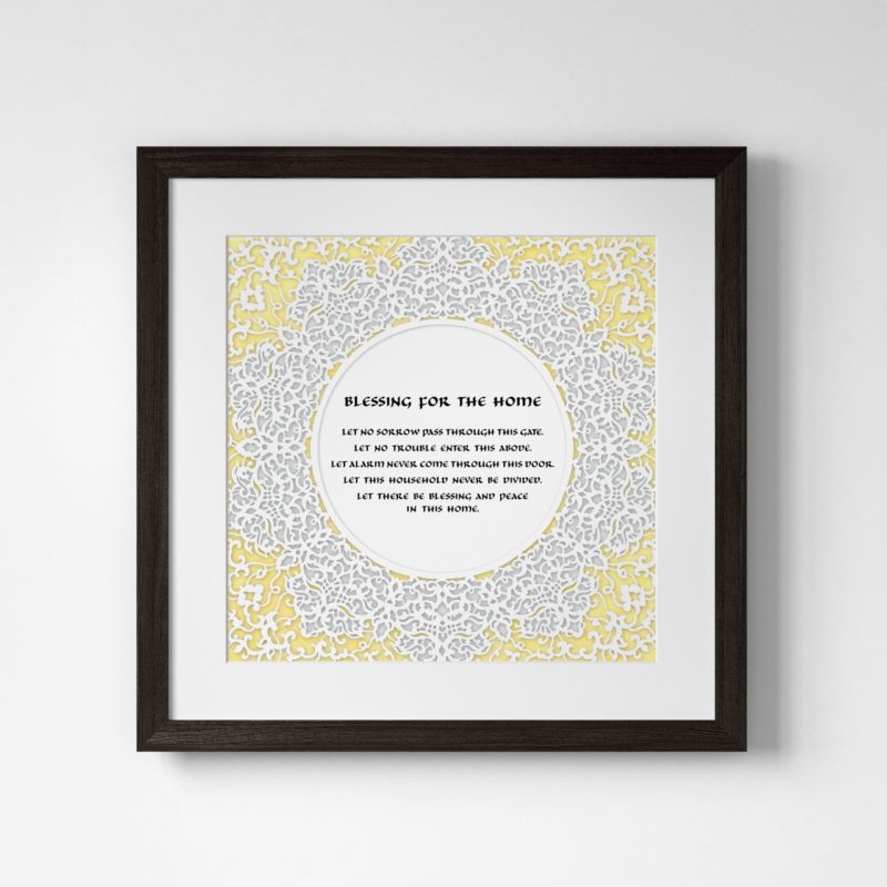 Susanne McGinnis Papercuts Eleganza Papercut Yellow Home Blessings Designs