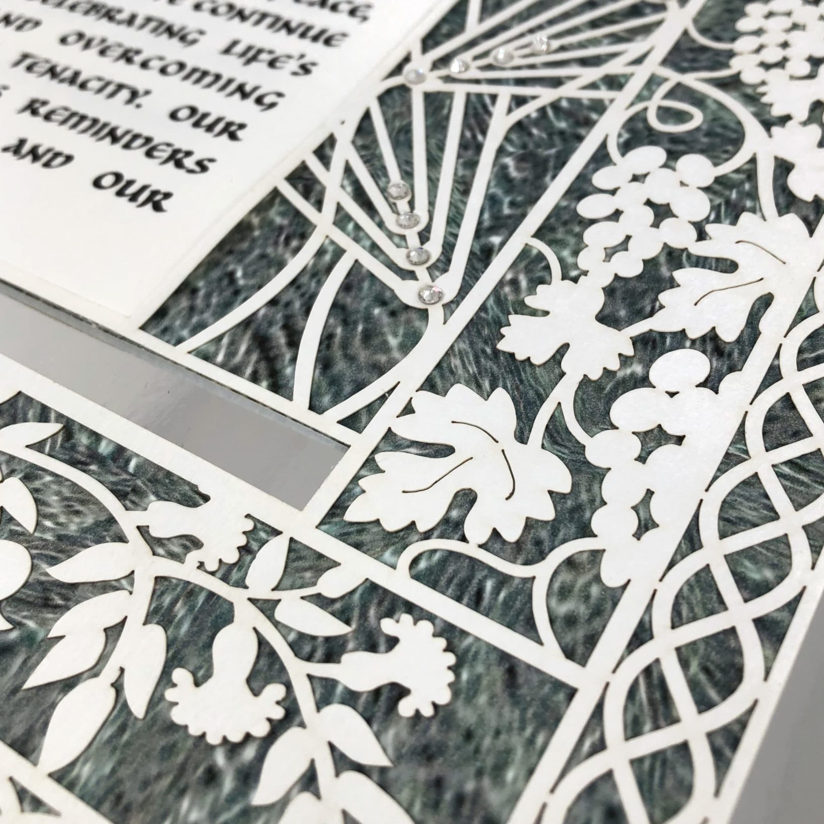 Enya Keshet Luxe Invey Dodi Papercut Luxe Silver Anniversary Gift Print For Sale