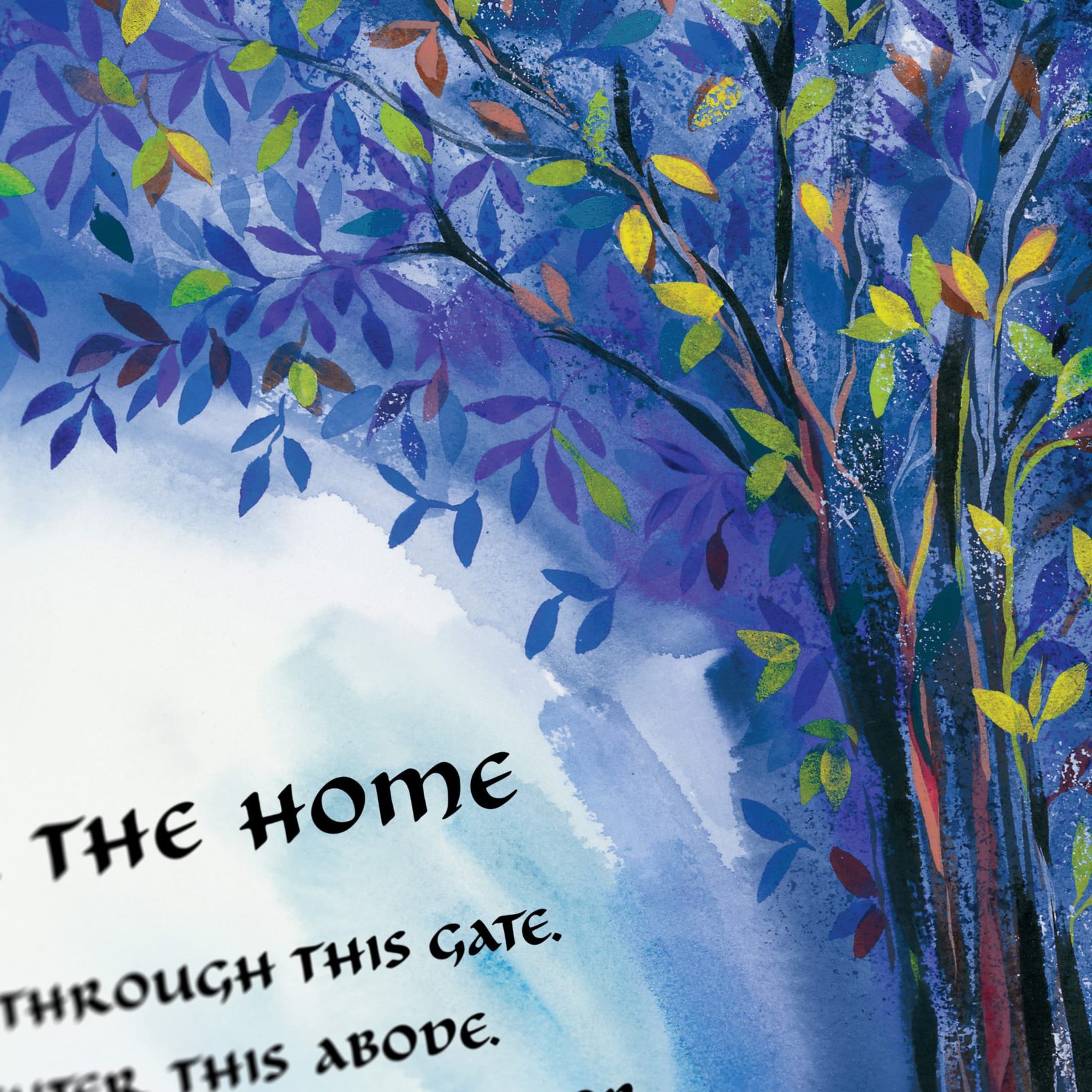 Judith Joseph Giclée Prints Blue Forest Square Canvas Blue Home Blessings Art