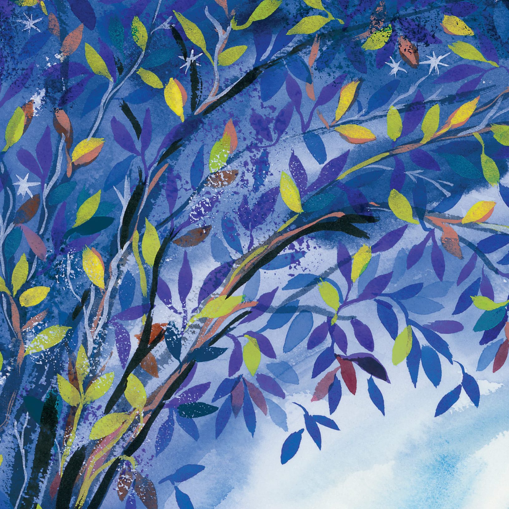 Judith Joseph Giclée Prints Blue Forest Square Canvas Blue Home Blessings Art