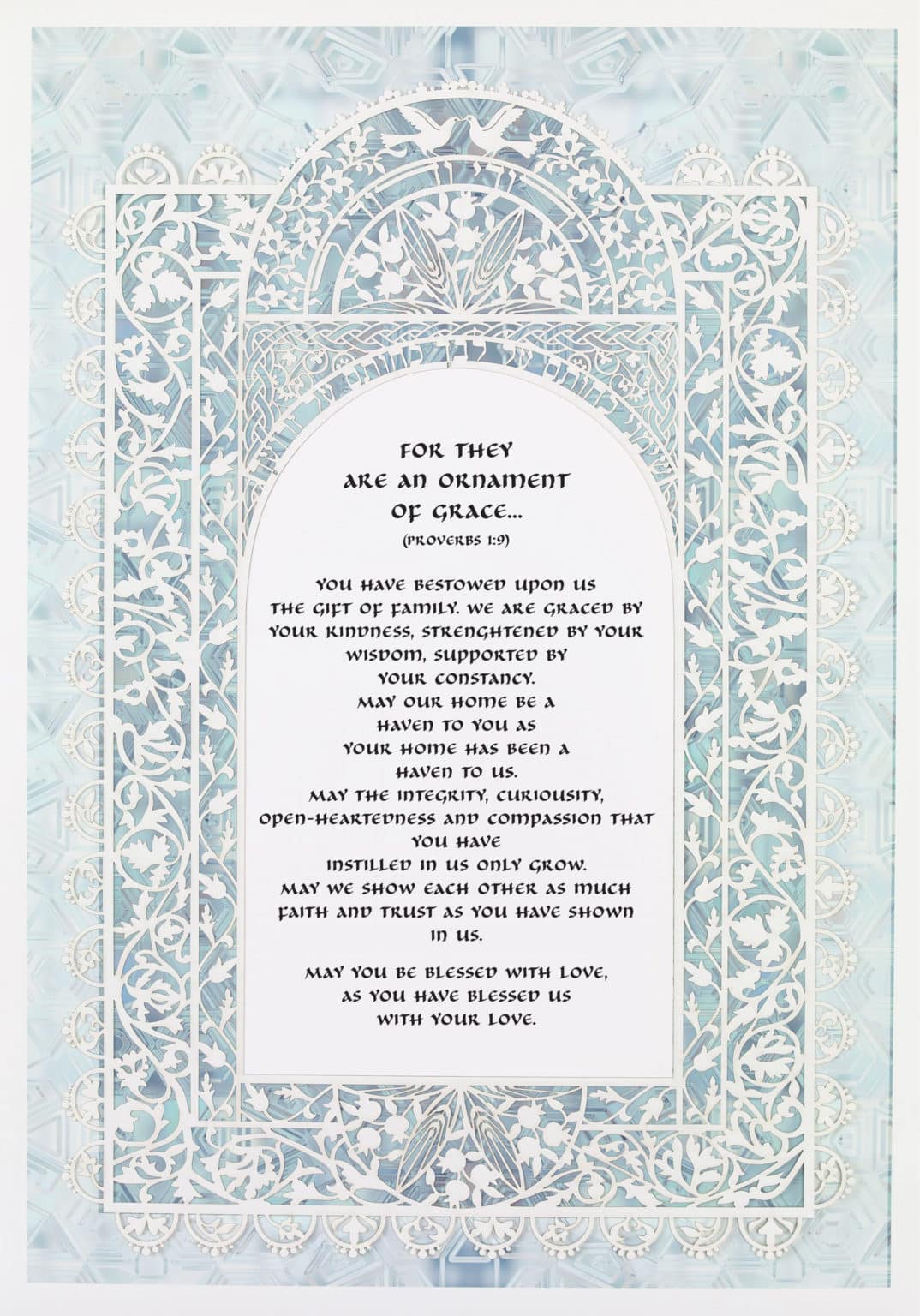 Enya Keshet Papercut Lace Papercut Aqua Crystal Parent Gift Online