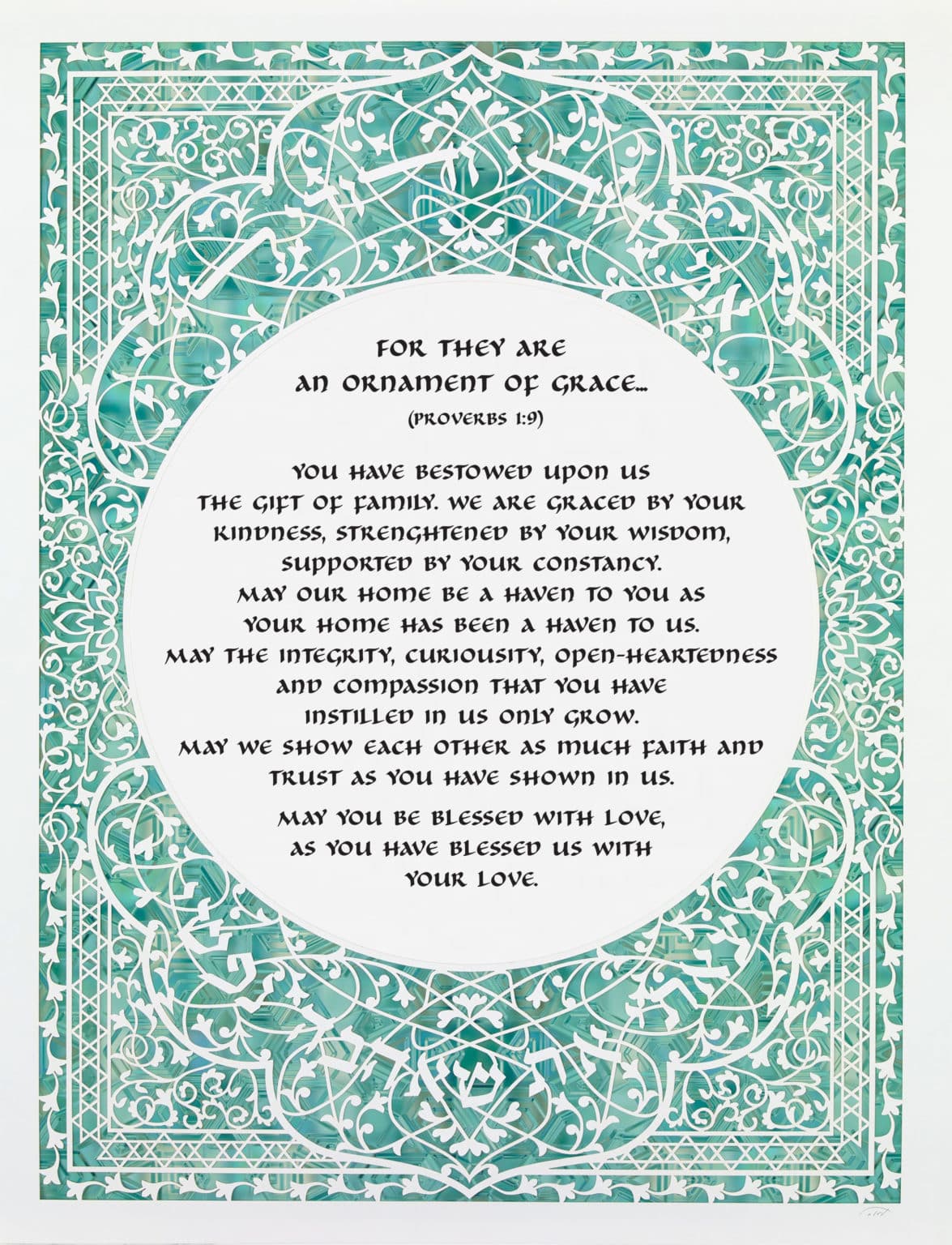 Enya Keshet Papercut Honeysuckle Papercut Jade Parent Gift Store