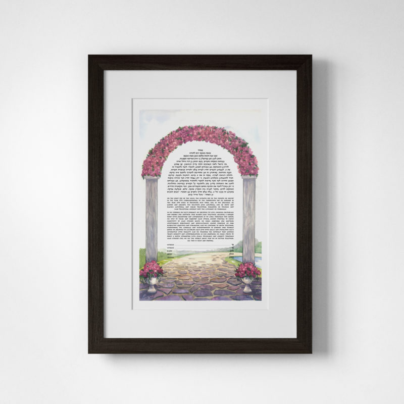 Susan Cone Porges Giclee Roses for our Wedding Purple Ketubah Designs