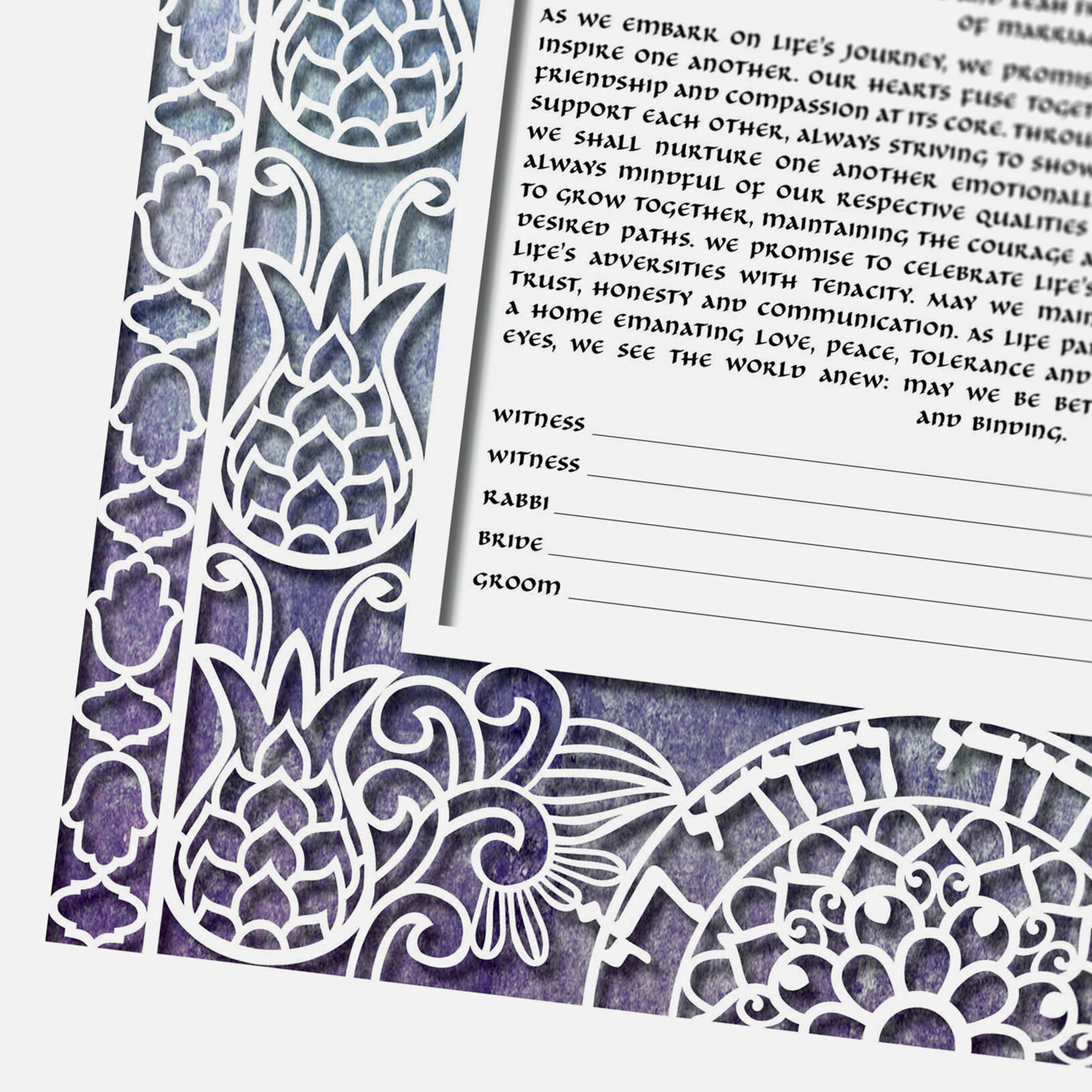 Enya Keshet Papercut Henna Papercut Grunge Romance Ketubah Designs