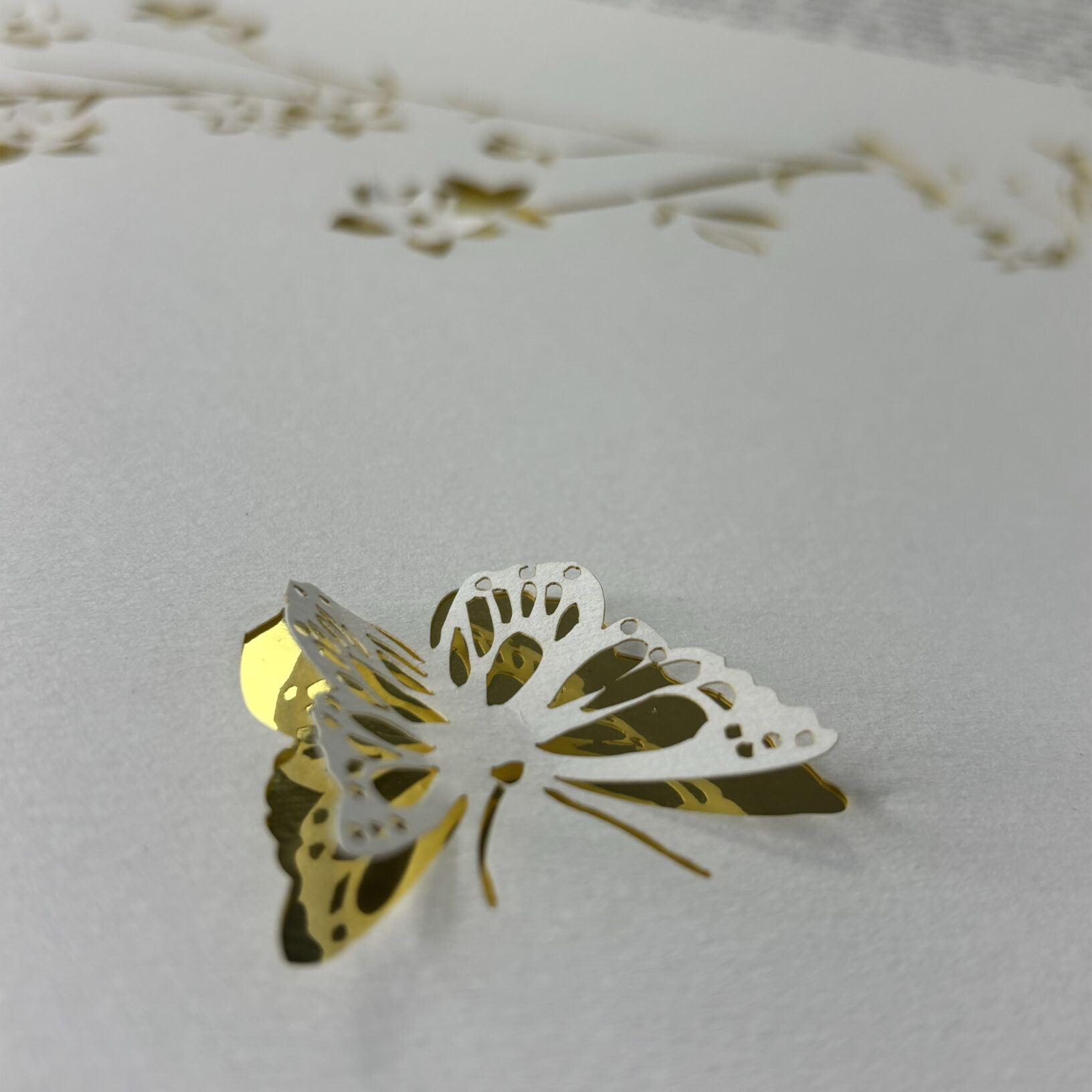 Ruth Stern Warzecha Papercut Blossomings Papercut - Metallic Bas Relief Gold Ketubah Marriage Contracts