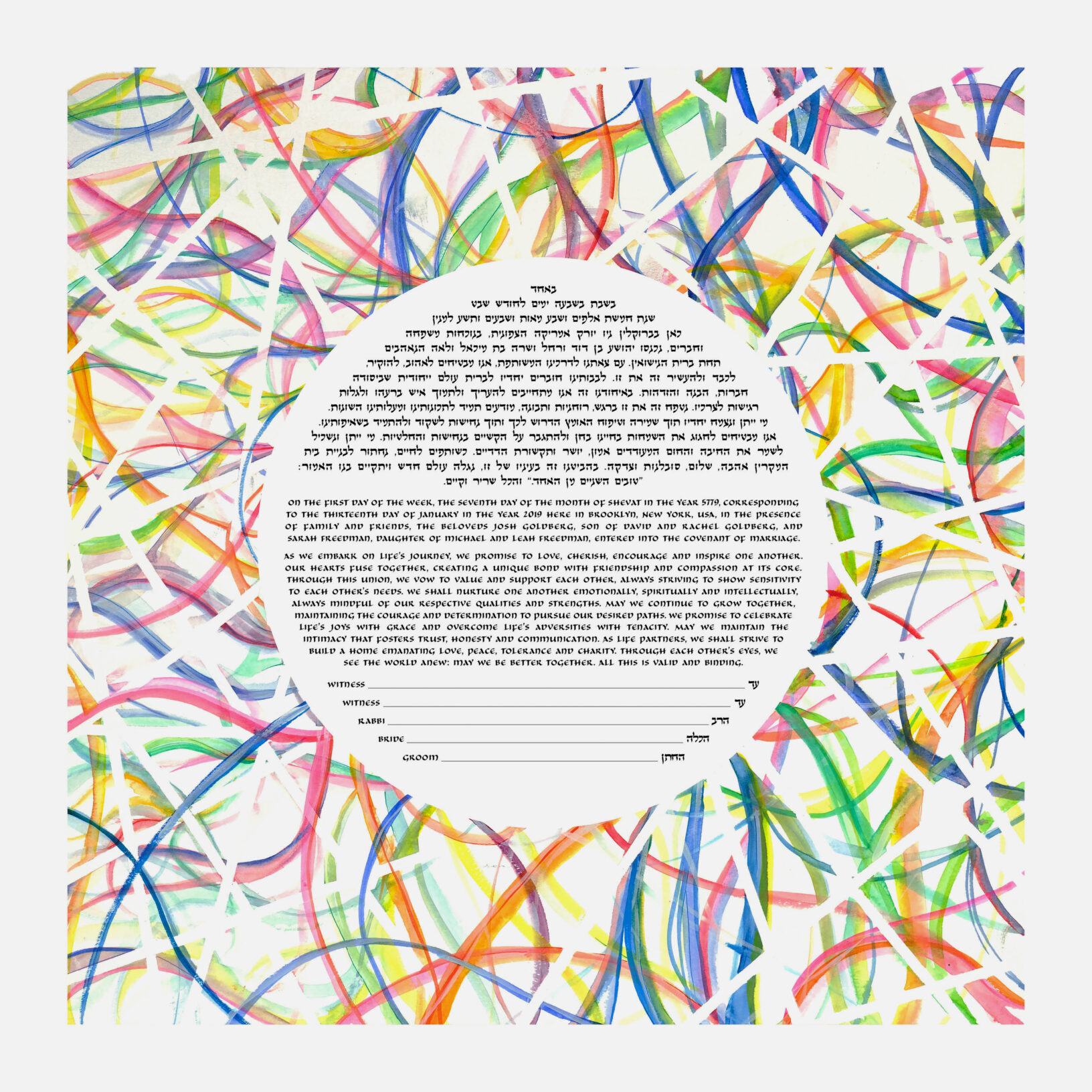 Angela Munitz Giclee Reflections of Our Love Multi Ketubah Designs
