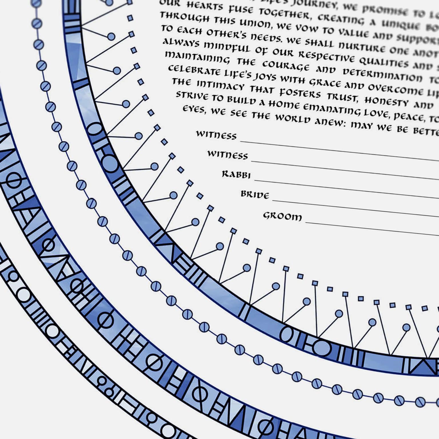 Naomi Broudo Gold & Silver Glass - Gold Leaf Roman Glass Ketubah Store