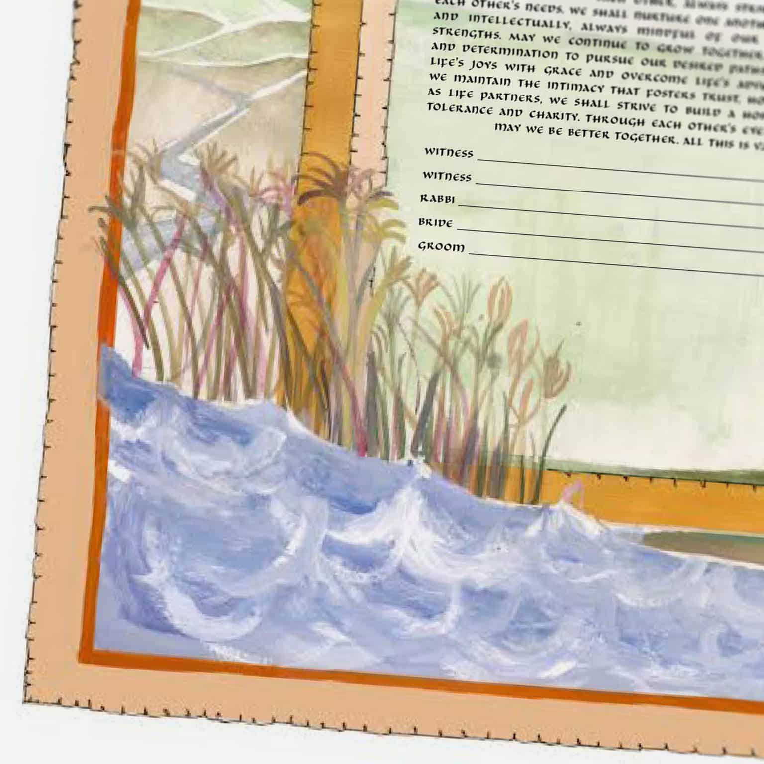 Rebecca Shore Giclee Flowing Stream Pastel Ketubah Online