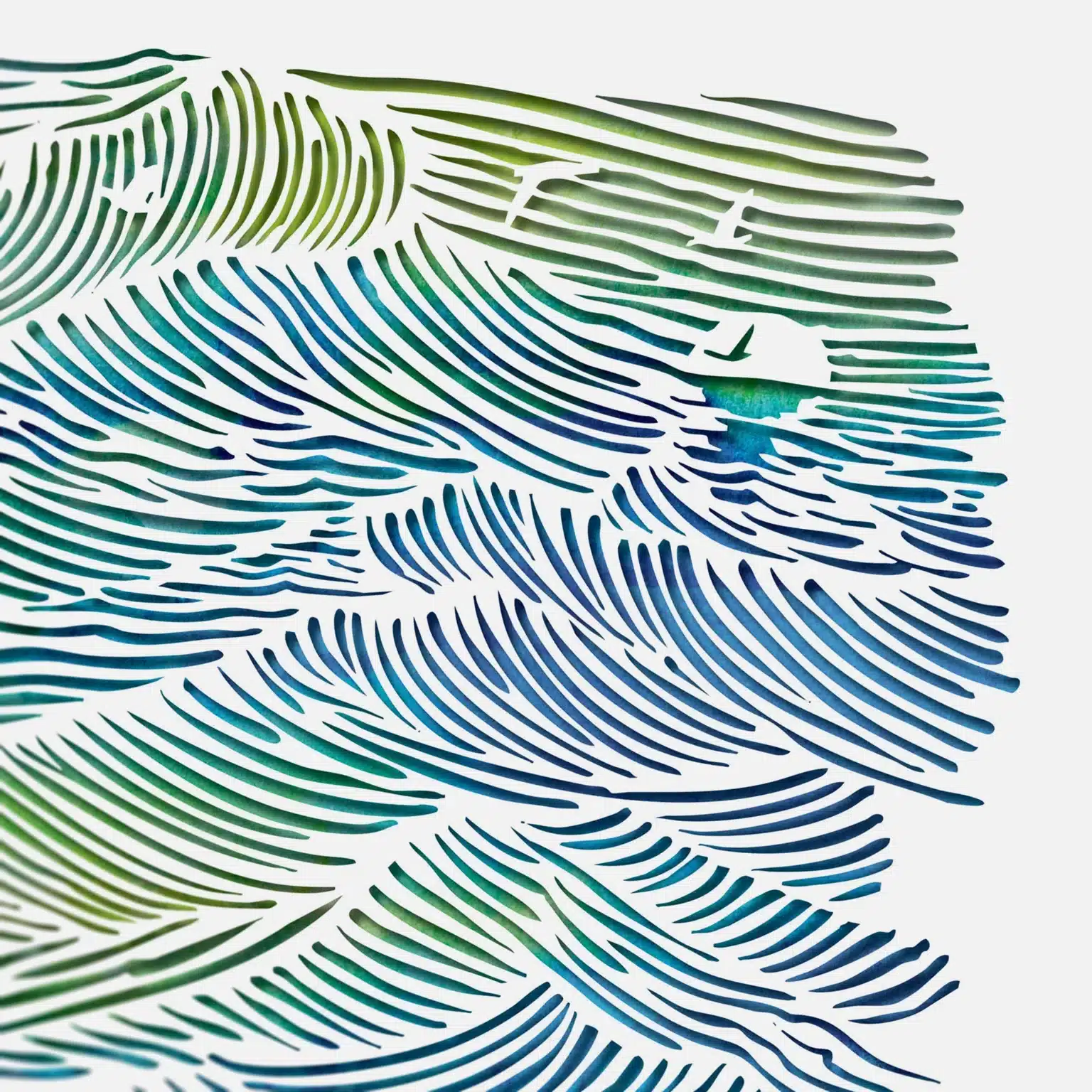 Noam Shargorodsky Papercut Sea Papercut Blue Green Ketubah For Sale