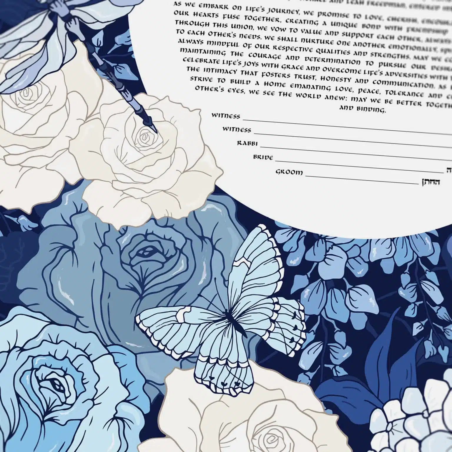 Sammy Handler Giclee Something Blue Blue Ketubah Toronto