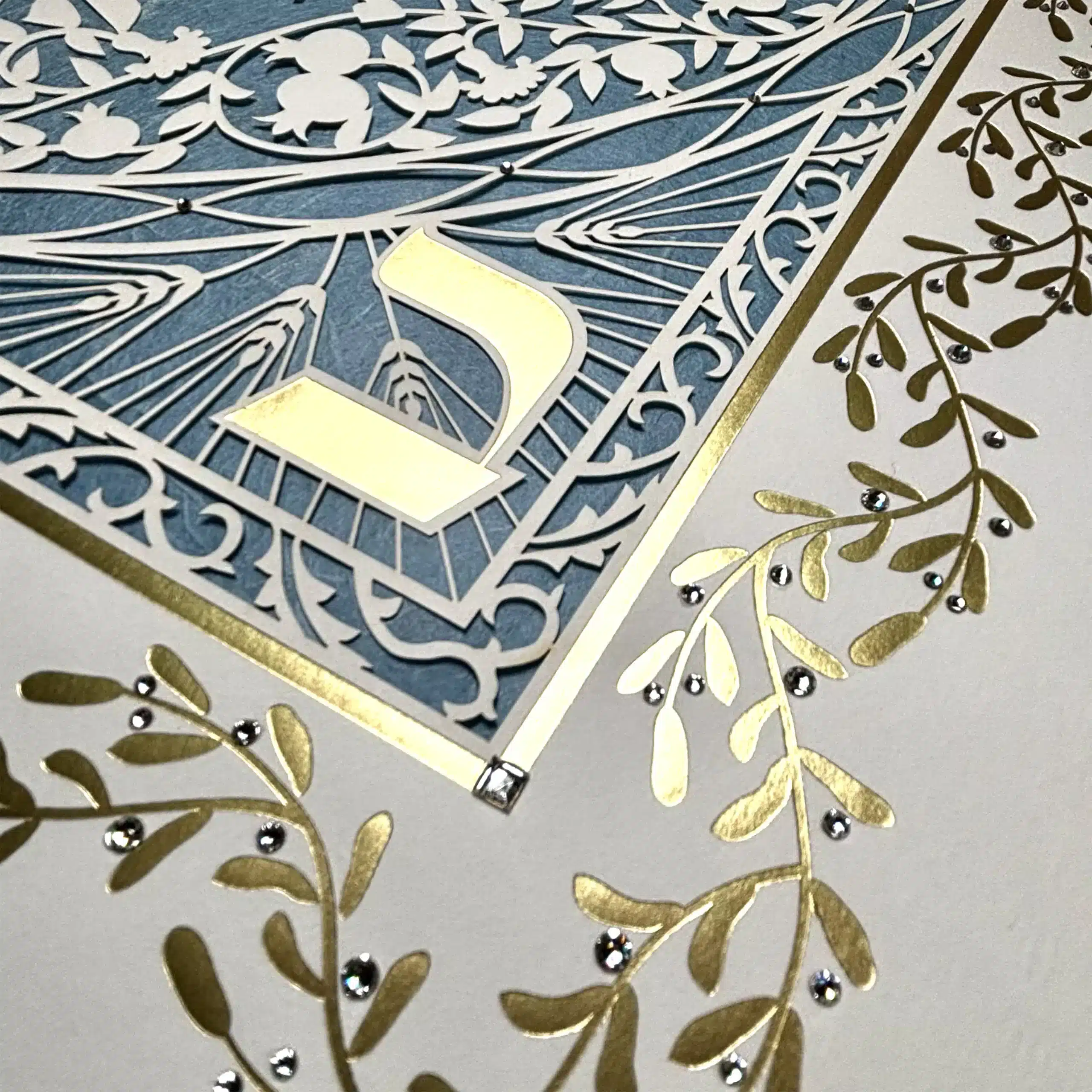 Enya Keshet Luxe Love Papercut Luxe Kurotani Silk Blue Ketubah Online