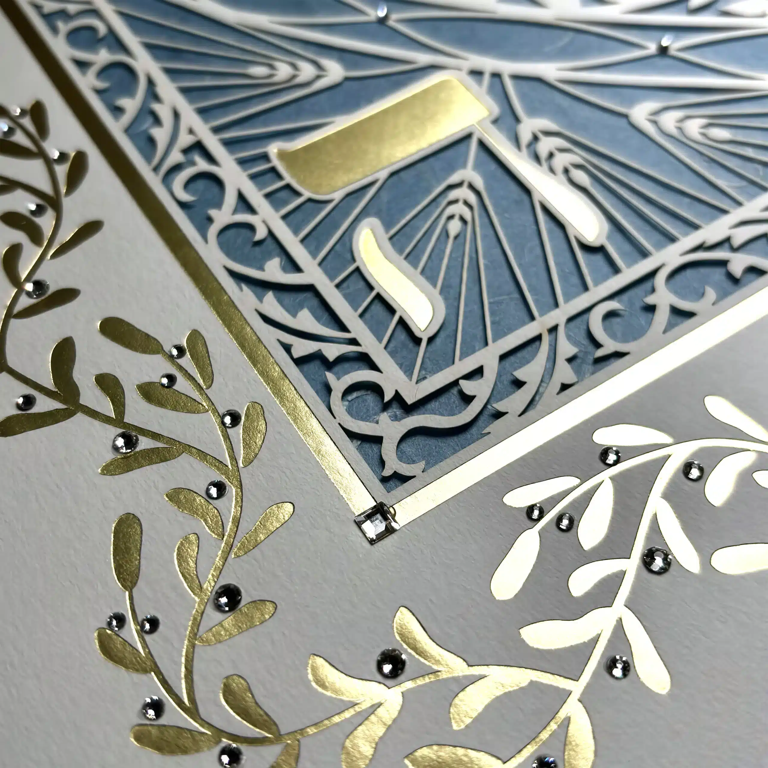 Enya Keshet Luxe Love Papercut Luxe Kurotani Silk Blue Ketubah Online